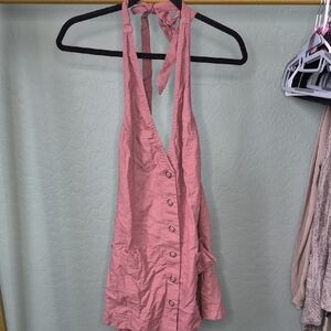 Free People SOLD OUT Antique Oak (Dusty Rose) Open Back Halter Top